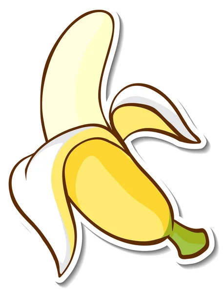 Aufkleber Design Mit Einer Bananenisolierten Illustration — Stockvektor