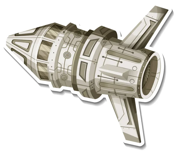 Modelo Adesivo Com Ovni Ilustração Isolada Por Satélite — Vetor de Stock