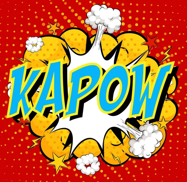 Parola Kapow Fumetto Nube Esplosione Sfondo Illustrazione — Vettoriale Stock