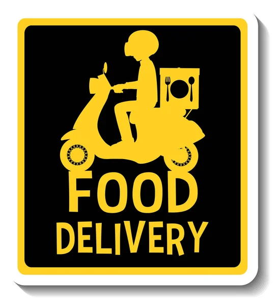 Sticker Template Food Delivery Banner Isolated Illustration — Stock Vector