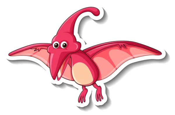 Sticker Template Cute Dinosaur Cartoon Character Isolated Illustration — Stock Vector