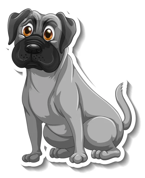Yapıştırma Tasarımı Ile Izole Edilmiş Pug Dog Çizimi — Stok Vektör