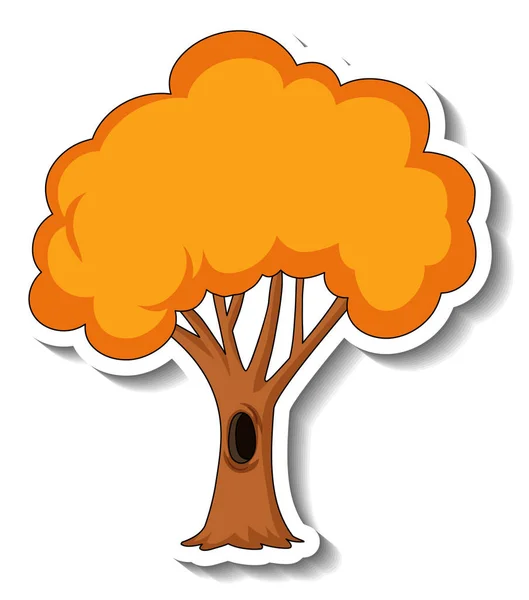 Modelo Etiqueta Com Árvore Outono Ilustração Isolada — Vetor de Stock