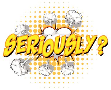 Ciddi metin illüstrasyonlu komik konuşma balonu