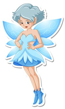 Güzel peri çizgi film karakteri çıkartması.