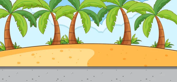 Escena Vacía Con Paisaje Playa Ilustración Calle Larga — Vector de stock