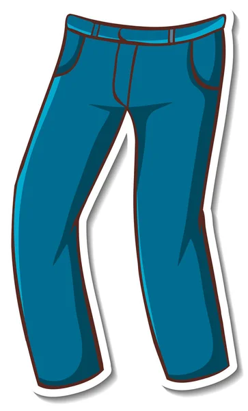 Sticker Design Denim Jeans Pants Isolated Illustration — Stock Vector