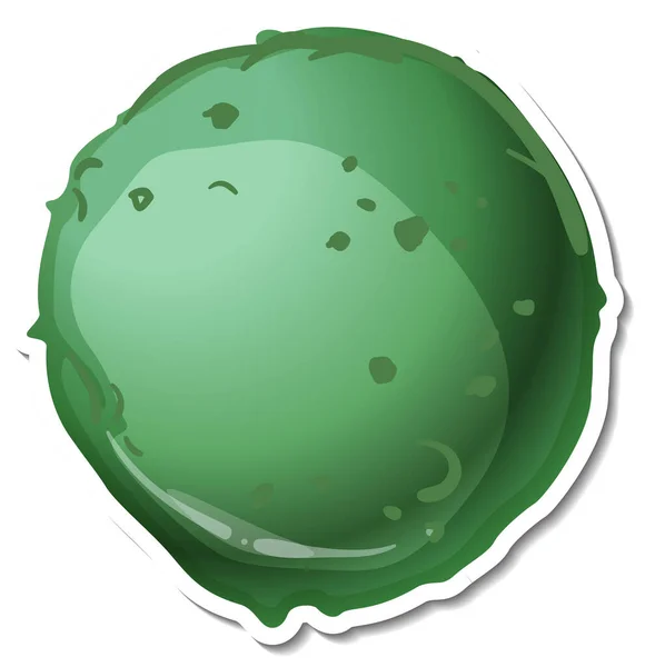 Modèle Autocollant Avec Illustration Isolée Par Astéroïde Vert — Image vectorielle