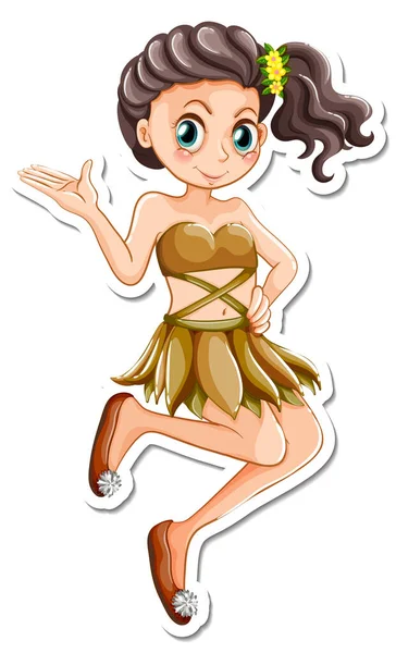 Cute Fairy Cartoon Character Sticker Illustration — Stock Vector