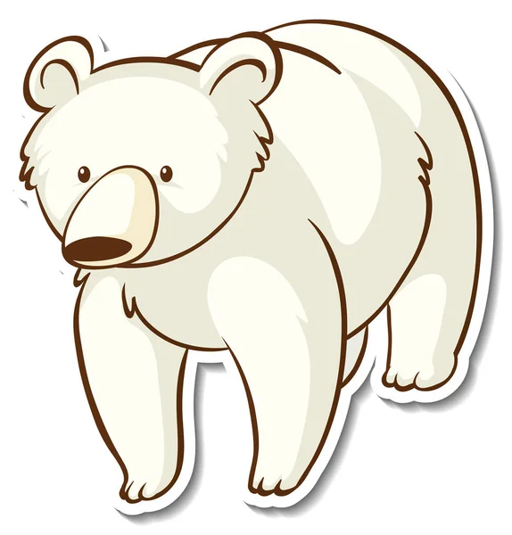 Design Adesivo Com Ilustração Isolada Urso Polar — Vetor de Stock