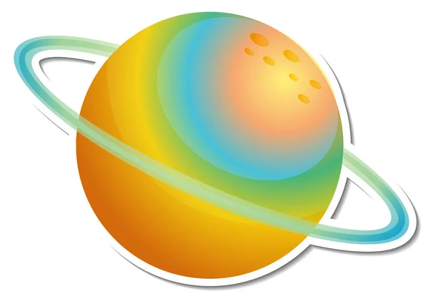 Modèle Autocollant Avec Illustration Planète Isolée — Image vectorielle