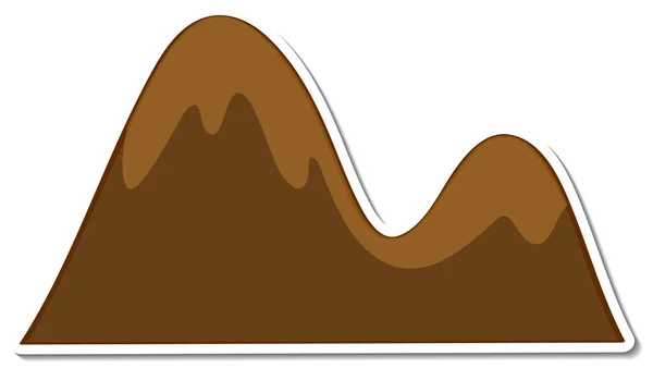 Pegatina Grandes Montañas Sobre Fondo Blanco Ilustración — Vector de stock