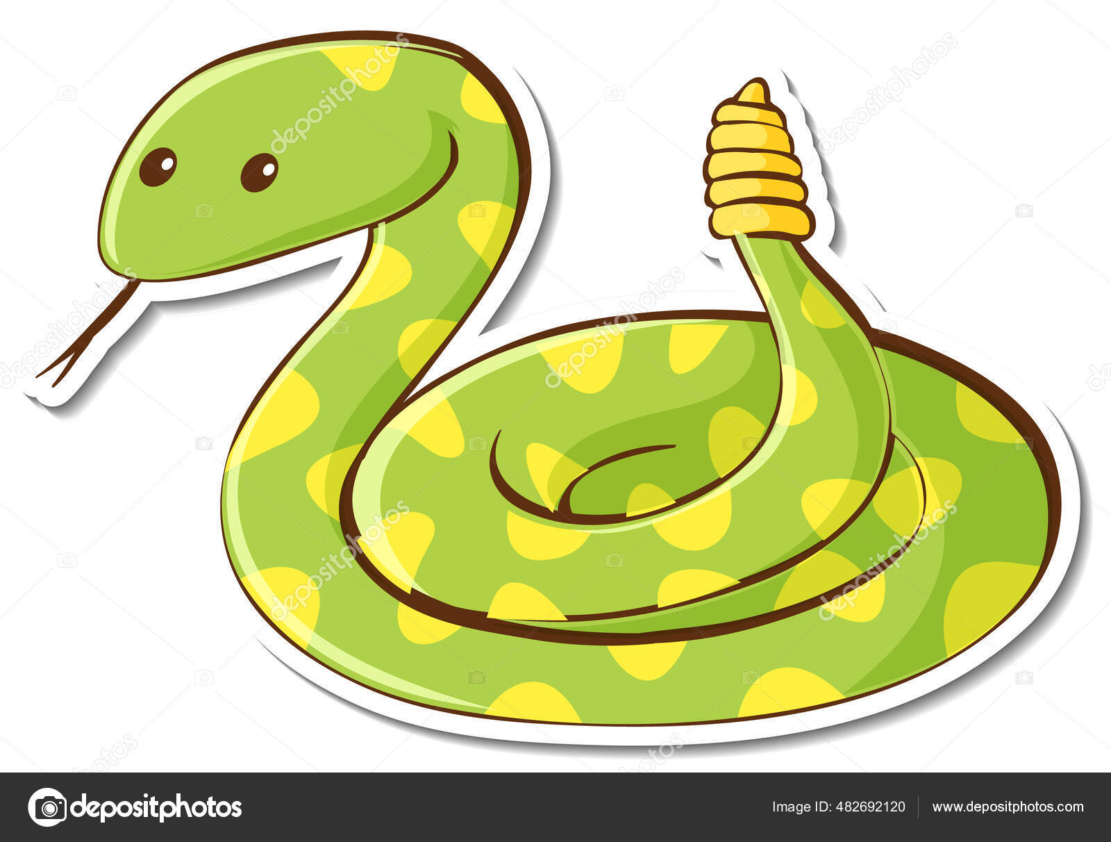 Desenho de personagem de desenho animado de ícone de cobra
