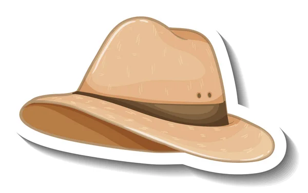 Una Plantilla Pegatina Con Una Ilustración Aislada Sombrero Fedora — Vector de stock