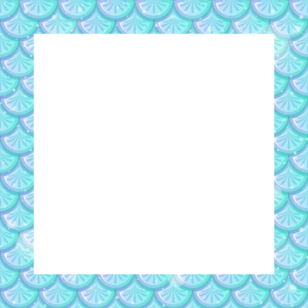 Blank Pastel Azul Peixe Escalas Quadro Modelo Ilustração — Vetor de Stock