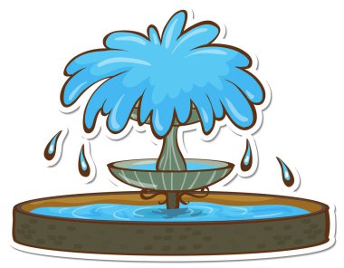 Beyaz arkaplan illüstrasyonunda fıskiye etiketi