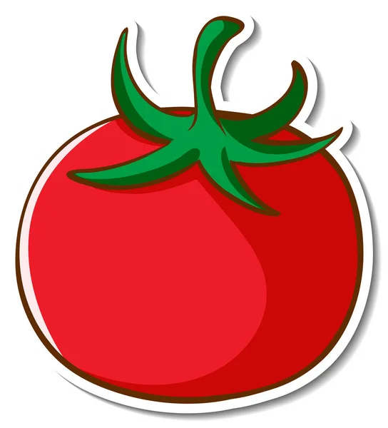 Sticker Design Avec Illustration Isolée Tomate — Image vectorielle