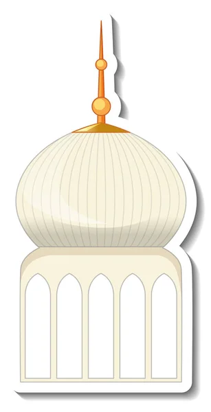 Modelo Adesivo Com Mesquita Edifício Ilustração Isolada — Vetor de Stock