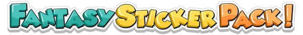 Lettertype Ontwerp Met Fantasy Sticker Pack Word Illustration — Stockvector
