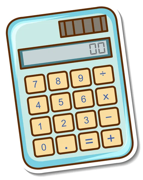 Sticker Design Avec Une Calculatrice Illustration Isolée — Image vectorielle