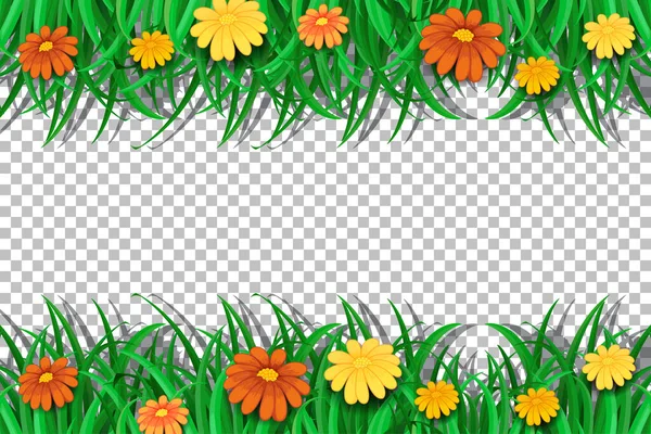 Bloemenkader Template Transparante Achtergrond Illustratie — Stockvector