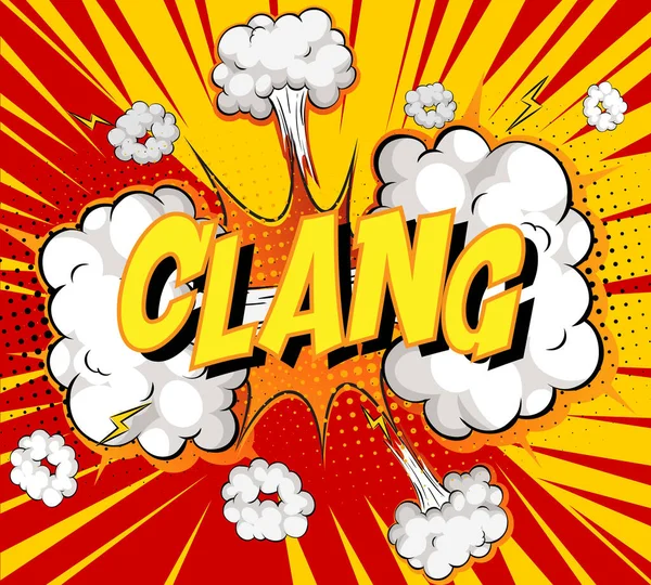 Word Clang Comic Cloud爆発背景イラスト — ストックベクタ