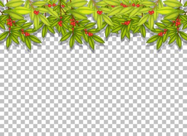 Şeffaf arkaplan illüstrasyonunda tropik yapraklar