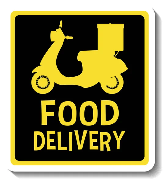 Szablon Naklejki Food Delivery Banner Izolowane Ilustracji — Wektor stockowy