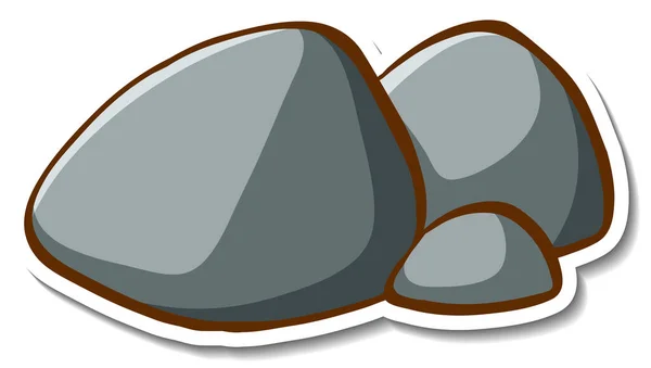 Pegatina Piedra Roca Sobre Fondo Blanco Ilustración — Vector de stock