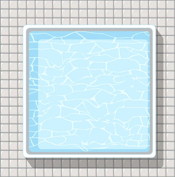 白い背景のイラストでプールのトップビュー — ストックベクタ