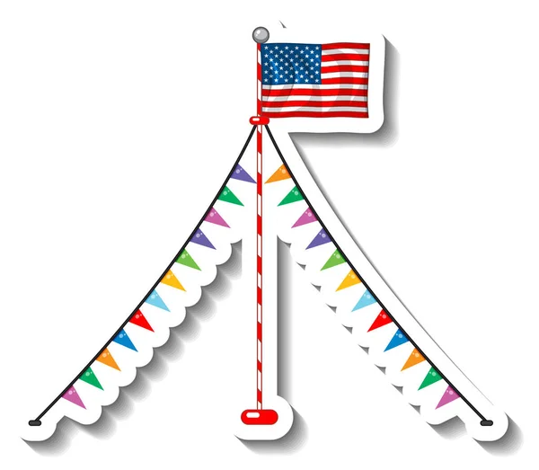 Vlag Van Verenigde Staten Van Amerika Met Pool Geïsoleerde Illustratie — Stockvector