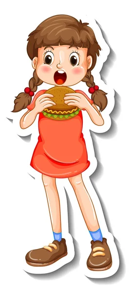 햄버거 캐릭터를 스티커 모양의 템플릿 벡터 그래픽