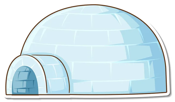 Sticker Glace Igloo Maison Sur Fond Blanc Illustration — Image vectorielle