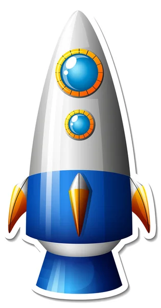 Una Plantilla Pegatina Con Ilustración Aislada Space Ship Cartoon — Vector de stock