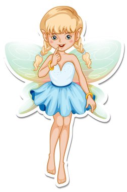 Güzel peri çizgi film karakteri çıkartması.