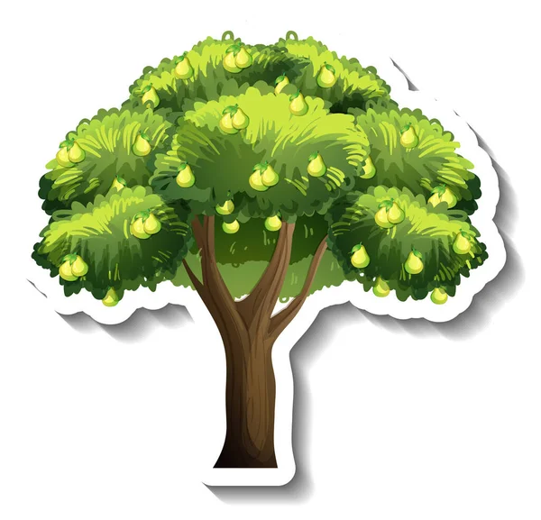 Φλούδα Αυτοκόλλητο Δέντρο Λευκό Φόντο Εικονογράφηση — Διανυσματικό Αρχείο