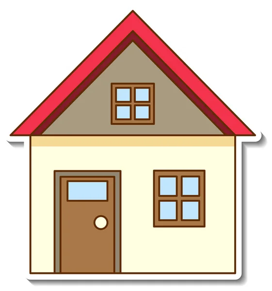 Sticker Template Mini House Isolated Illustration — Stock Vector