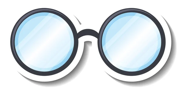 Una Plantilla Pegatina Con Una Ilustración Gafas Forma Redonda — Vector de stock