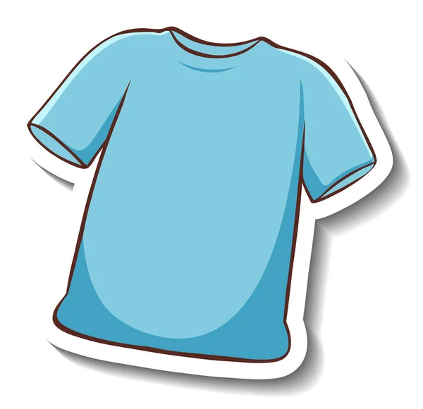 青いTシャツの絶縁イラストのステッカーテンプレート — ストックベクタ