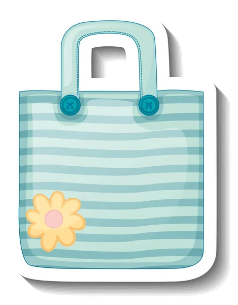 Una Plantilla Pegatina Con Una Ilustración Aislada Bolso Azul — Vector de stock