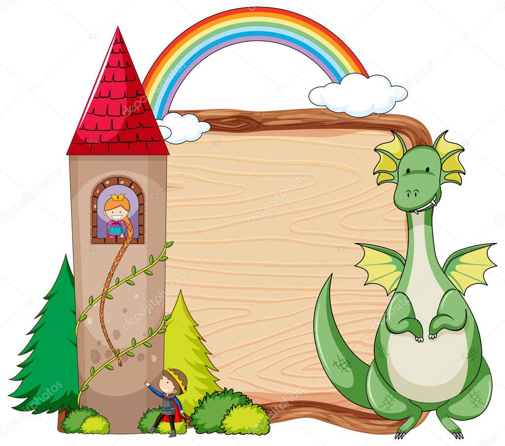 Fairy tale banner template illustration