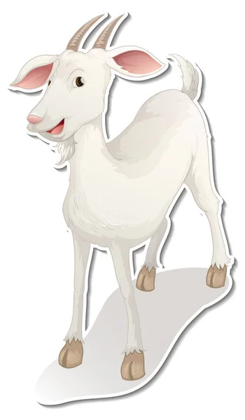 Sticker Design Avec Une Illustration Personnage Dessin Animé Chèvre — Image vectorielle