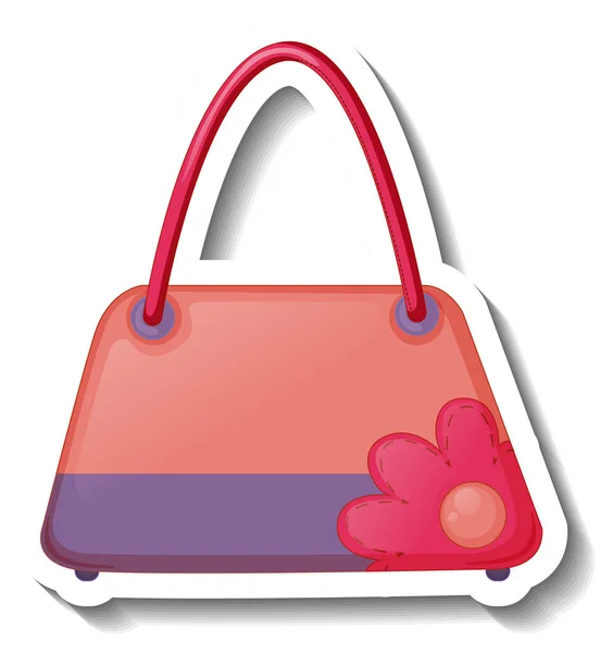 Sticker Template Women Shoulder Bag Isolated Illustration — Stock Vector