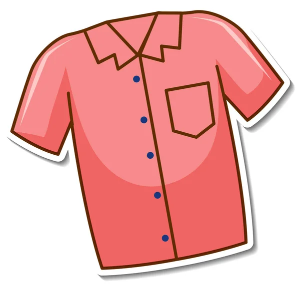 Adesivo Disegno Con Camicia Rosa Isolato Illustrazione — Vettoriale Stock