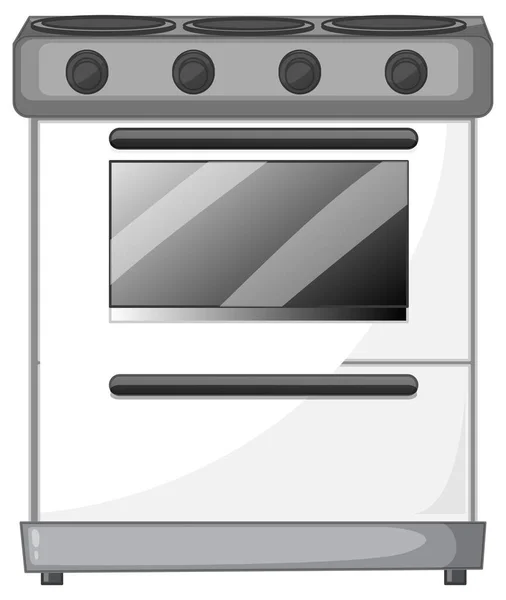 Electric Stove Oven Isolated White Background Illustration — Stock Vector