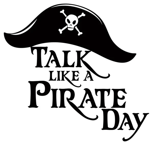 Hable Como Logotipo Del Día Pirata Con Sombrero Pirata Ilustración — Archivo Imágenes Vectoriales
