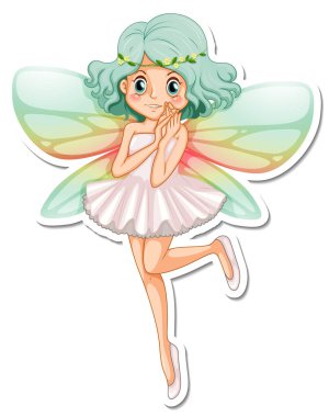 Güzel peri çizgi film karakteri çıkartması.