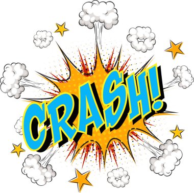 Komik bulut patlaması arkaplan illüstrasyonuna kelime çarpması