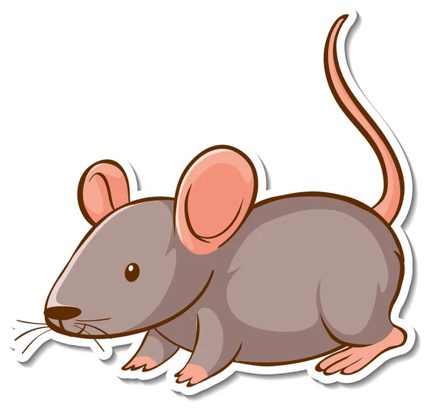 Projekt Naklejki Cute Myszy Odizolowanych Ilustracji — Wektor stockowy
