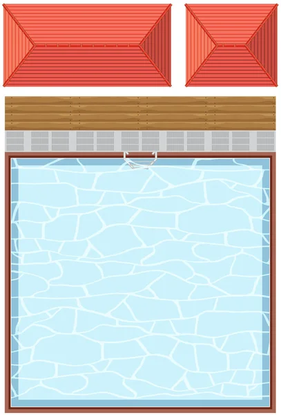 Vista Superior Piscina Sobre Fundo Branco Ilustração — Vetor de Stock